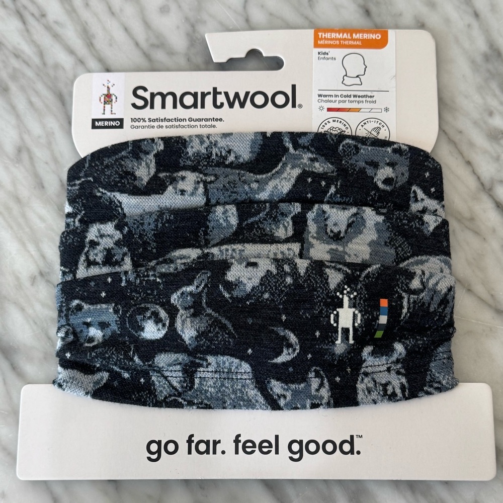 Smartwool, Kid’s Thermal Merino Neck Gaiter, Winter Sky Animals, L/XL